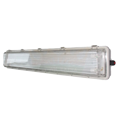 100lm / w ประสิทธิภาพ 2 * 36w หลอดสองหลอด กันระเบิด LED ไฟเส้นสําหรับพื้นที่อุตสาหกรรม
