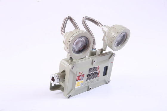 ไฟฉุกเฉิน LED กันน้ำ IP66 กันระเบิด พร้อมแบตเตอรี่ NiCd แบบชาร์จได้ ตัวเรือนสีเทาอ่อน