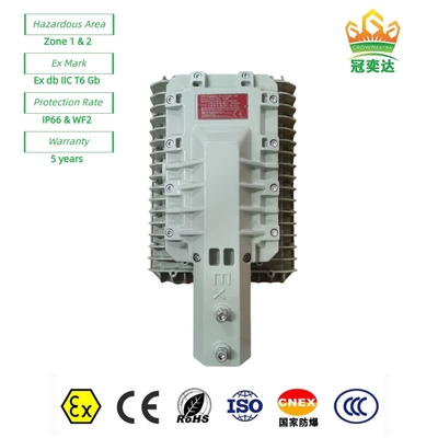 ATEX วัด ExProof ไฟ LED ถนน WF2 IP66 CREE กระบอกสําหรับโซน 1 สนามน้ํามัน / ทะเล 180lm / w 295≤V