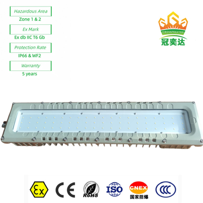 แสงเส้นตรงที่ป้องกันการหลุด ATEX IEC IP66 WF2 มีการจัดอันดับด้วยอุตสาหกรรมอลูมิเนียม LED