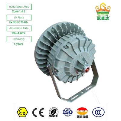 ป้องกันเพลิง ป้องกันแสง LED ป้องกันฝุ่น / กันน้ํา ด้วย MEANWELL Driver สําหรับโซนอันตราย 1 175lm / วัตต์