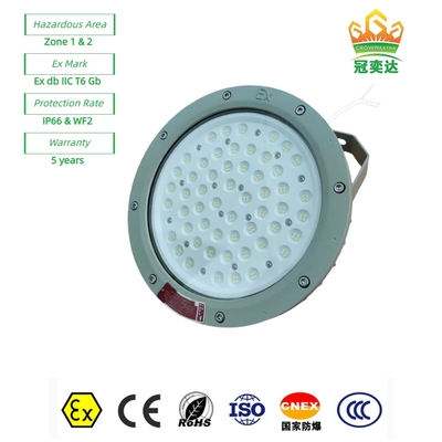 ป้องกันเพลิง ป้องกันแสง LED ป้องกันฝุ่น / กันน้ํา ด้วย MEANWELL Driver สําหรับโซนอันตราย 1 175lm / วัตต์