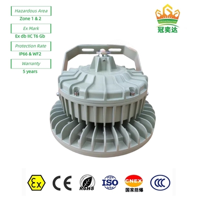 ป้องกันเพลิง ป้องกันแสง LED ป้องกันฝุ่น / กันน้ํา ด้วย MEANWELL Driver สําหรับโซนอันตราย 1 175lm / วัตต์