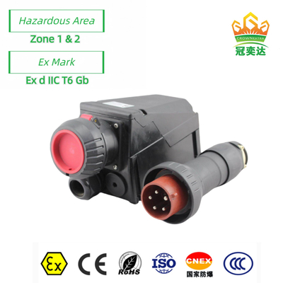 ATEX Explosion Proof Plug and Socket 16A 32A 63A 3 Pin for Oil and Gas Chemical Processing
