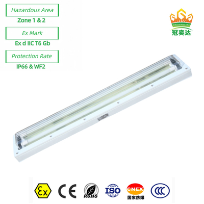Ex Proof Flameproof LED ไฟหล่อสีเส้น ATEX ด้วยพลาสติกทั้งหมด ((GRP) ร่าง 72watt 100lm/w