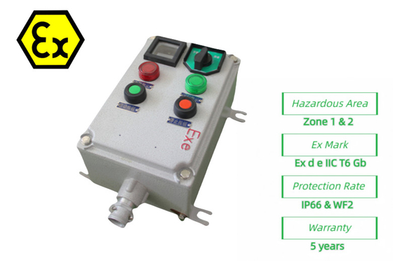 ATEX ความปลอดภัย สถานที่ควบคุมกันไฟ สถานที่ควบคุมไฟกันไฟ กล่องควบคุมไฟฟ้า 220/380Vac G1/2&quot;,G3/4&quot;,G1,G1.1/4&quot;,G1.1/2&quot;,G2