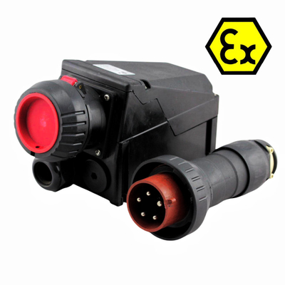 พลั๊กไฟที่ป้องกันระเบิดและซ็อต 16A 32A 63A 220VAC ป้องกันการกัดกร่อน 4 ปิน