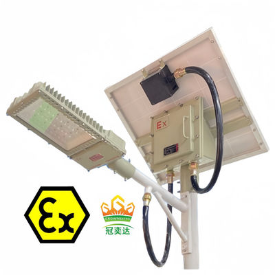 IP66 ไฟถนนพลังงานแสงอาทิตย์ป้องกันการระเบิด 100W โคมไฟ LED กลางแจ้งกันน้ำสำหรับพื้นที่อันตราย