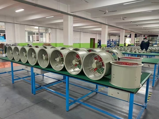 กว้าง 200-750 มิลลิเมตร พัดลมป้องกันจุดประกาย 2000-10800m3/h CFM พัดลมอุตสาหกรรม