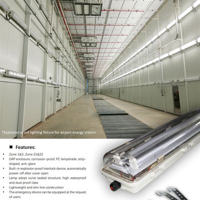 ภาพไฟฟ้า LED T5 ที่ผ่านการรับรอง ATEX กันระเบิด Tube 18W & 36W, IP66 กันน้ําสําหรับน้ํามัน & ก๊าซ & เคมี
