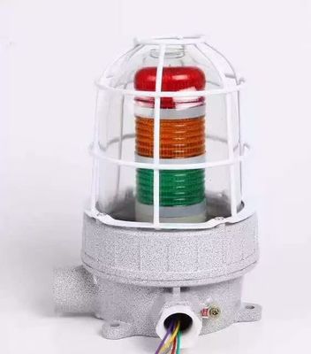 ATEX สายเตือนเสียงสายตา สีแดง 90db 24v Dc Ip66 กันระเบิด LED สีแดง สีเหลือง สัญญาณสัญญาณ ไฟเตือน
