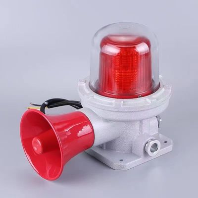 ATEX สายเตือนเสียงสายตา สีแดง 90db 24v Dc Ip66 กันระเบิด LED สีแดง สีเหลือง สัญญาณสัญญาณ ไฟเตือน