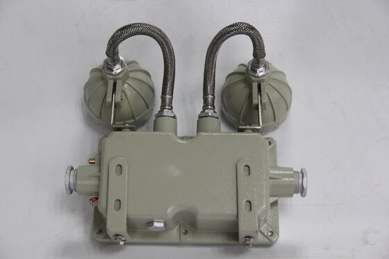 ไฟฉายฉุกเฉินกันระเบิด 2 หัว โลหะสลัดอัลลูมิเนียม 220VAC/24VDC ความปลอดภัย IP66 ไฟ LED