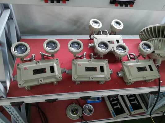 ไฟฉายฉุกเฉินกันระเบิด 2 หัว โลหะสลัดอัลลูมิเนียม 220VAC/24VDC ความปลอดภัย IP66 ไฟ LED