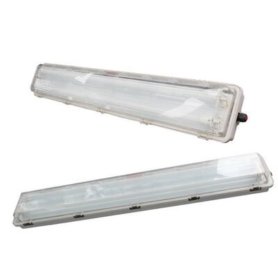 โคมไฟฟลูออเรสเซนต์ป้องกันการระเบิด Ex Mark Ex Db Eb IIC T6 Gb ออกแบบมาสำหรับโซนอันตราย 1 2 21 22 อุตสาหกรรม