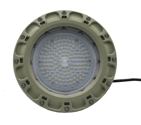IECEx IP66 ไฟ LED กันระเบิด 100W 150W ไฮเบย์ ไฟ WF2 AC 100-277V โลหะสกัดจากอลูมิเนียมที่มีการรับประกัน 5 ปี